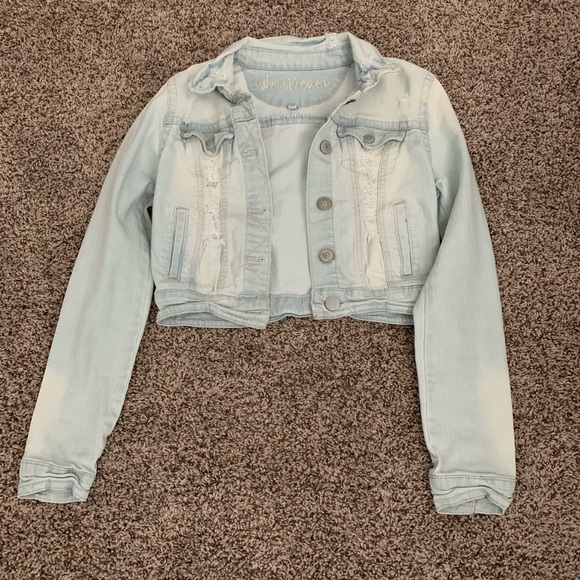 Wallflower Jackets & Blazers - Cropped light denim jacket